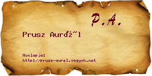 Prusz Aurél névjegykártya